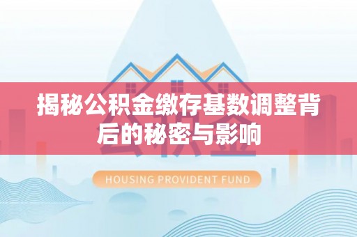 西和揭秘公积金缴存基数调整背后的秘密与影响